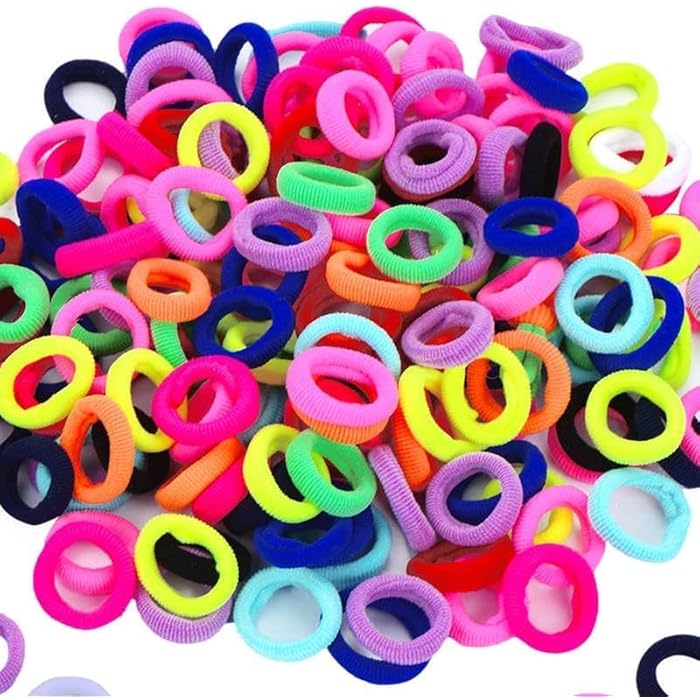 FAMEZA 100PCS Baby Hair Ties, Cotton Toddler Hair Ties for Girls and Kids, Seamless Hair Bands, Elastic Ponytail Holders - Image 4